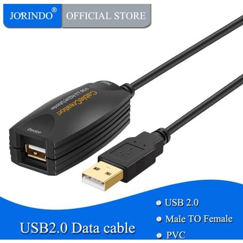 JORINDO Active USB 2.0 Extension Cable, USB 2.0 Extender USB A-Male to A-Female Repeater Cable for Oculus Rift, Printer, Scanner