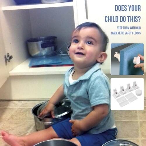 Universal Children Protection Safety Lock Infant Security Invisible Magnetic Drawer Door Cabinet Locks Supplies Baby Home S A3H8