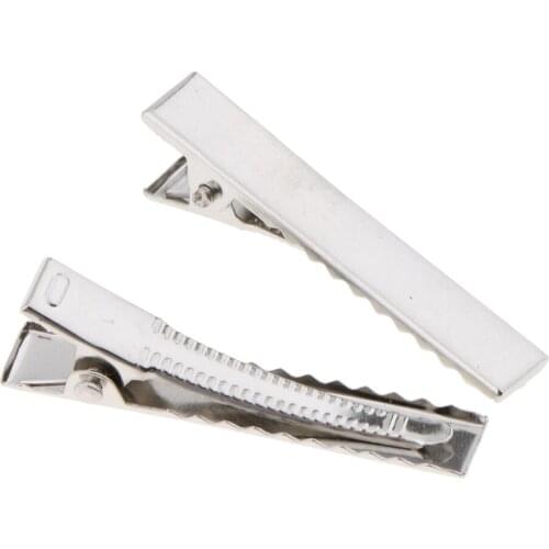 50pcs Hair Pins Silver Crocodile Alligator DIY Bow Blank Hair Clips 6 Sizes