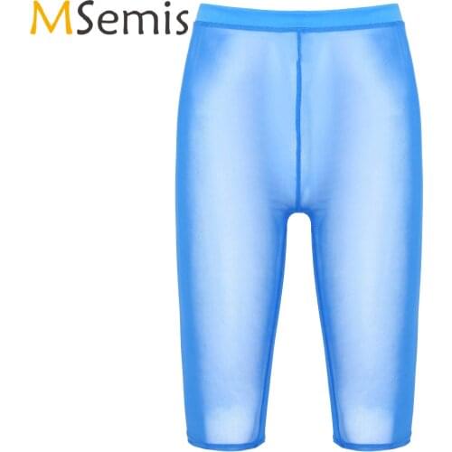 Womens Ladies Lingerie Sexy Shorts Elastic Waistband Sheer Erotic Hot See-through Mesh Pants Sexy Short Leggings Workout Fitness