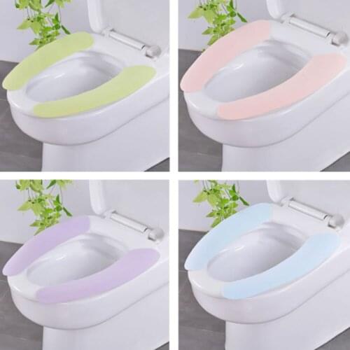 1Pair Universal Waterproof Washable Bathroom Warmer Seat Lid Pad Soft Toilet Seat Cover Mat Closestool Cloth Cushion
