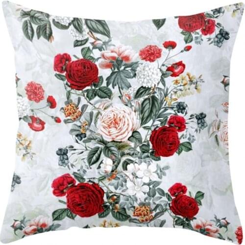 1pc Bedding Soft Polyester Floral Pillowcase Decorative Flower Print 45 cm x 45 cm Pillow Cover Car Decor