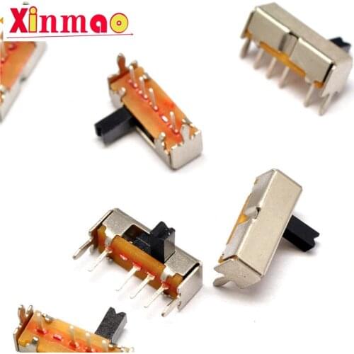 10Pcs SK13D07VG4 SK13D07 DC 50V 0.5A 4Pin PCB 3 Position SP3T 1P3T Mini Slide Switch Right Angle 4MM handle high