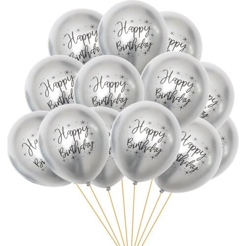 15pcs/set 12inch Happy Birthday Letter Printed Latex Confetti Balloon Baby Shower Birthday Party Decorations Helium Gas Balloons