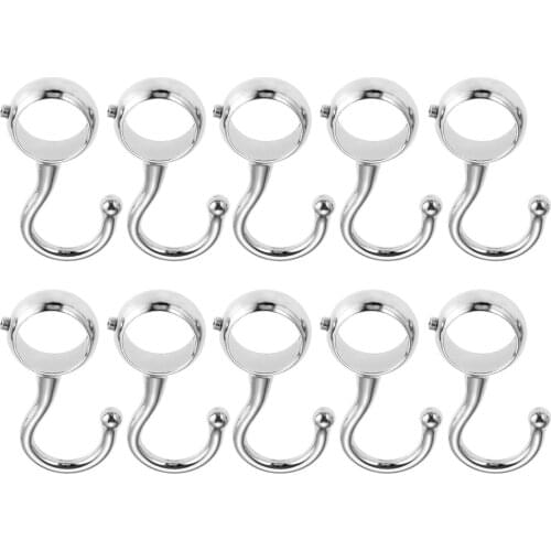 2/10 Pcs Wardrobe Hanging Tube Pipe Rod Hooks Kitchen Pan Hook Bathroom Hook Hanger for Towel Clothes 16mm/19mm/22mm/25mm