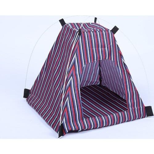 4colors Oxford Pet Tent House Cat Bed Portable Teepee with Thick Cushion for Puppy Dog House Dog Kennels With Thick Cushion