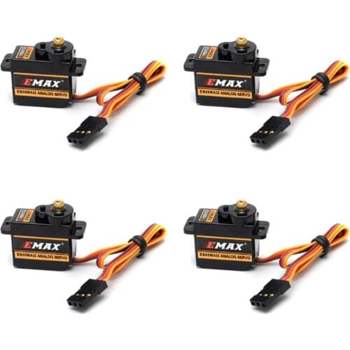 4pcs EMAX ES08MA II 12g Mini Metal Gear Analog Servo for Rc Hobbies Car Boat Helicopter Airplane Rc Robot