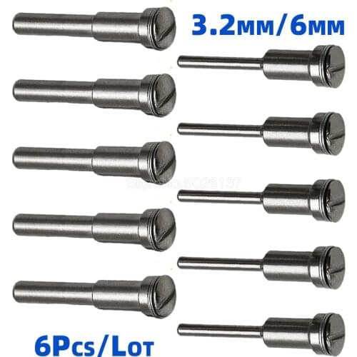 6 Pcs 3.17/6MM Steel Mandrel Dremel Screw Shank Cut-off Wheel For Rotary Tool Electric Grinding