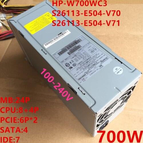Almost New PSU For Fujitsu Siemens Hipro 700W Power Supply HP-W700WC3 S26113-E504-V70 S26113-E504-V71