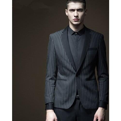 Brand New Groomsmen Black Groom Tuxedos Notch Satin Lapel Men Suits 2 Pieces Wedding Best Man ( Jacket+Pants+Tie ) C612