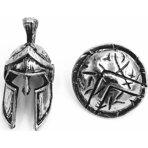 2pcs/set Vintage Spartan Helmet Warriors Charm Beads for Bracelet Necklace Keychain DIY Jewelry Making Accessories Zinc Alloy