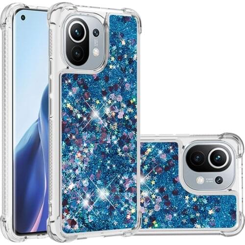 Cute Quicksand Glitter Case For Xiaomi Mi11 Funda Shockproof Soft TPU Bumper Phone Cover For Xiaomi Mi 11 Cases