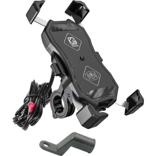 3.5-6.5 inch Phone Holder Motorcycle QC3.0 Wireless Charger Handlebar Bicycle Bracket Quick Charge USB Charger GPS Mount Bracket