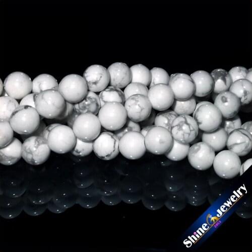 DIY Crystal Accessories Round 8mm Natural White Turquoises Semi-precious Stone Loose Beads Strand 15" Women Jewelry Making
