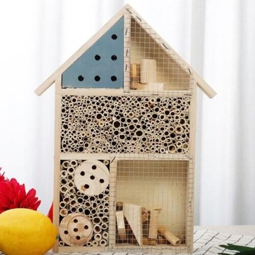 Natural Wooden Insect House Hotel Bee House Hive Habitat for Ladybugs Ladybirds lacewings Butterfly Mason D10 20 Dropship