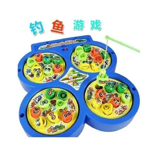 Electric toy Children 's Fishing Toy Machine Baby Early Education Puzzle Children Electric Rotation Fish Pond Magnetic 1-2-3