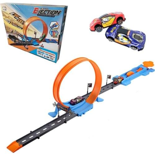 Ejection track model car Racing toy Kids childrens Competitive toys Rubber band power 4 gears Slot car with CE certification
