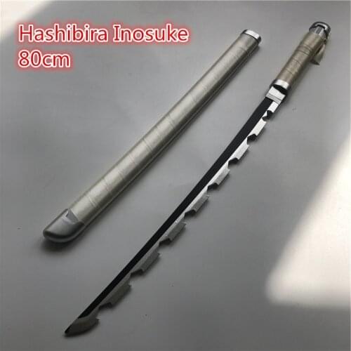 Kimetsu no Yaiba Sword Weapon Demon Slayer Hashibira Inosuke Cosplay Sword 1:1 Anime Ninja Knife wood toy 80cm