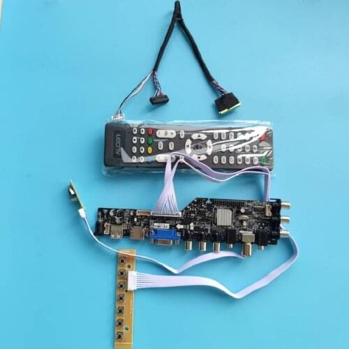 Kit For N184HGE-L21 1920X1080 TV LVDS USB HDMI DVB-T DVB-T2 remote Signal controller board digital WLED 40pin VGA AV LED 18.4"