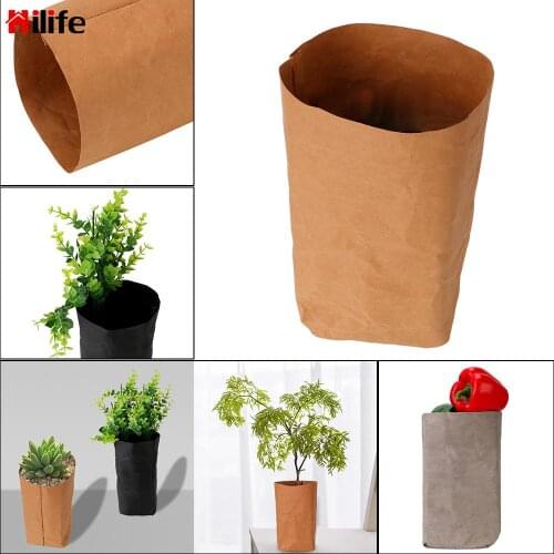 Creative Desktop Plant Bag Cosmetic Storage Bag Washable Multifunction Reuseable Kraft Paper Flower Pot