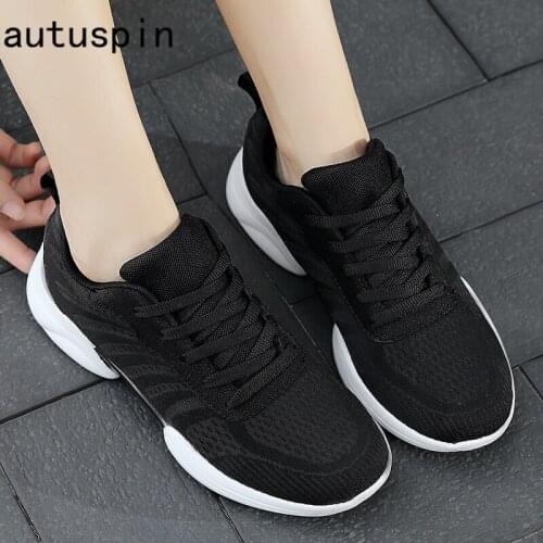 Autuspin Classic Womens Vulcanized Shoes Breathable Moccasins Fashion Women Leisure Sneakers Comfortable Jogging Casual Flats
