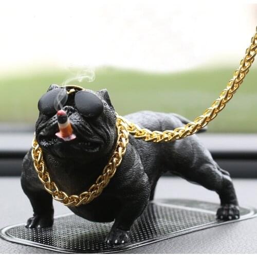 Car Dashboard Ornament Bully Pitbull Dog Doll Auto Interior Accessories Ornaments Cute Chritmas Gift Creative Home Decor Crafts