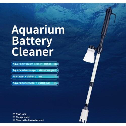 Powerful Suction Aquarium Electric Syphon Operated Fish Tank Sand Washer Vacuum Gravel Water Changer Siphon Filter Cleaner Tool