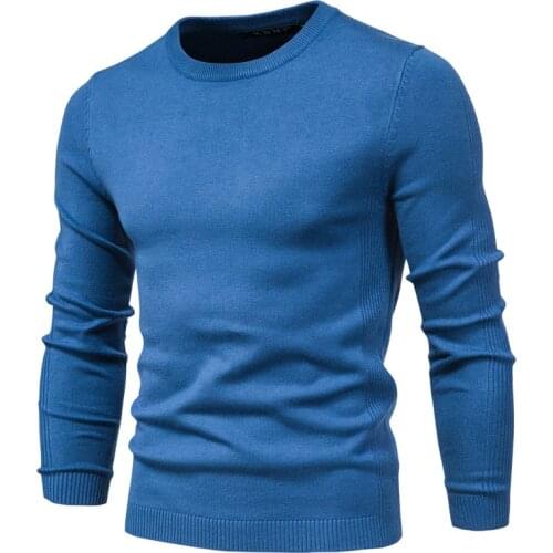 2020 New Winter Thickness Pullover Men O-neck Solid Color Long Sleeve Warm Slim Sweaters Men Mens Sweater Pull Male Clothing