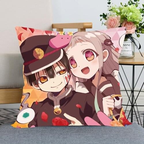 Anime Jibaku Shounen Hanako Kun Pillow Cover Bedroom Home Decorative Pillowcase Square Zipper Pillow Cases Satin Soft No Fade