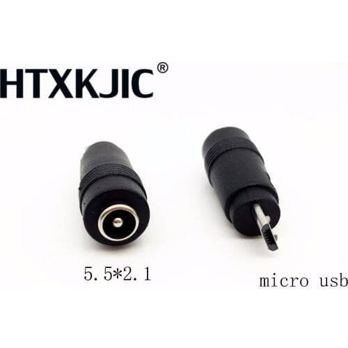 New 5.5*2.1 to Micro USB Jack Micro 5Pin DC Power Charger Adapter Converter Connector for Phones Tablet 100PCS