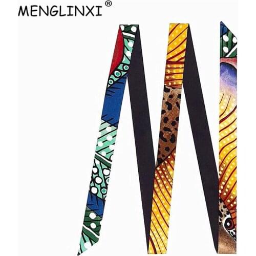 New Design 200cm Skinny Scarf Multifunctional Silk Scarf Women Bag Ribbons Female Belt Fashion Head Scarves & Wraps For Ladies