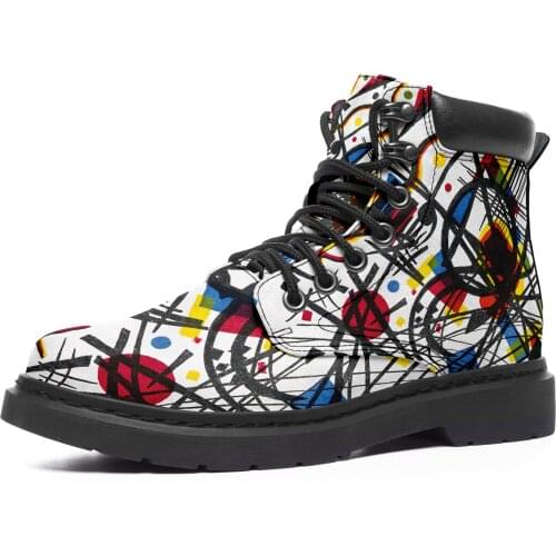 Custom New Design High-Quality Dropshipping Wholesale Fashion Boots Shoes For Women 2021 Winter Graffiti Painting Style