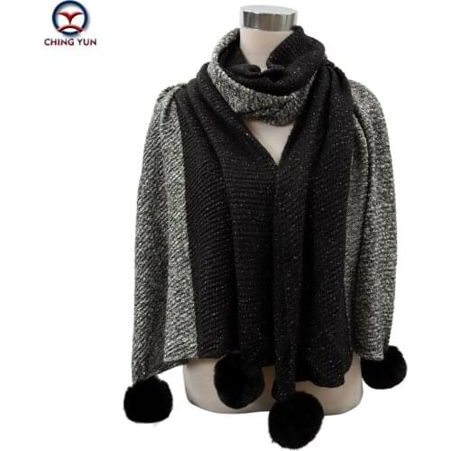 New autumn winter fashion long wide Double color bright silk hanging ball soft Scarves Women Winter Shawls warm scarf lady scarf