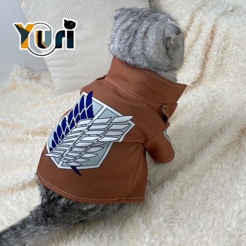 Yuri Attack on Titan Levi pet clothes for cats and dog pet costume soldiers dress up cute fashion cos cosplay thoughtful gift C