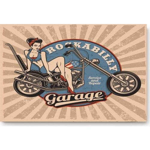 Anti-Slip Bathroom Kitchen Mat Woman Motorcycle English Retro Doormat Living Room Door Mats Outdoor/indoor Home Decoration