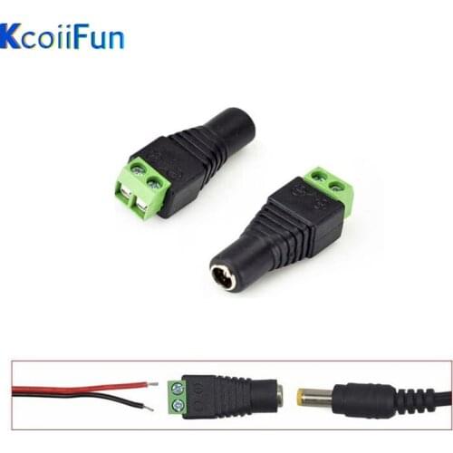 DC Power Connector Plug 10Pcs 2.1 x 5.5 5.5*2.1mm DC Power Jack Plug Adapter Connector for CCTV Camera and LED Strip Light