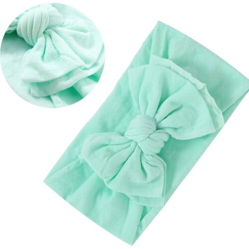 Super Soft Seamless Hair Bows Headband For Children Baby Girl Double Bowknot Nylon Headbands Newborn Turban Hair Accessories New