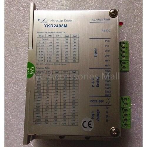 YAKO stepper motor driver 2 phase step drive 42-86mm series DC20-80V 4.0A YKD2408M for cnc router engraver and cutting machine