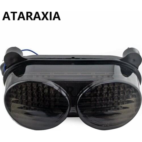 Smoke LENS Motorcycle Tail Light Stop Light Integrated LED Rear Tail w/ Turn Signal Lights For Kawasaki ZZR600 2005 2006 2007