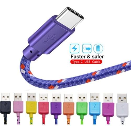 1/2/3m Braided Charging line USB type C micro Cable Color charger for iphone huawei p9 p10 p20 10 pro Mobile Phone Data Cable