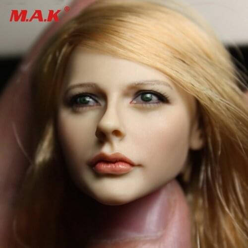 1/6 Scale Accessories KM13-1 Chloe Moretz Female Woman Girl Head Sculpt Blond Hair For 12'' Action Figure Body