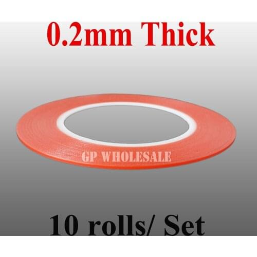 10 Rolls (Choose 1mm/1.5mm/2mm/3mm/4mm/5mm/6mm/7mm/8mm/9mm/10mm*25M), Strong Double Adhesive Acrylic Tape, 0.2mm Thick