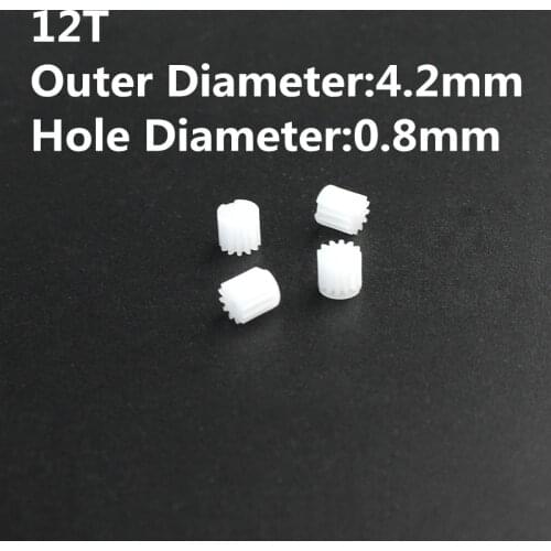 4pcs 10pcs 50pcs 100pcs Small Motor Gears 12T Teeth 4.2mm For 0.8MM Shaft R/C Helicopter Mini Quadcopter Accessories Spare Parts