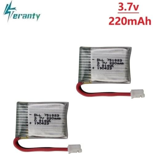 3.7V 220mAh Lipo Battery for HS210 E010 NH010 T36 751823 3.7v Rechargeable battery for JJRC H36 RC Drone Quadcopter Spare Parts