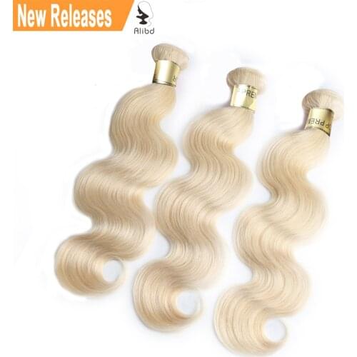 Alibd Virgin Hair Weave Bundles #613 Blonde Body Wave Human Hair Weaves Brazilian Hair Bundles 3pcs lot Free Shipping