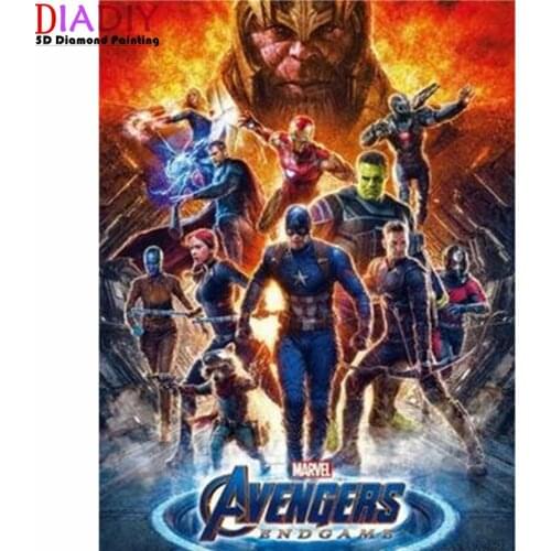 Diy 5D Diamond Painting Cross Stitch the film Avenger Super Hero Diamond Embroidery Pattern Drill Mosaic Home Decor Gift Art