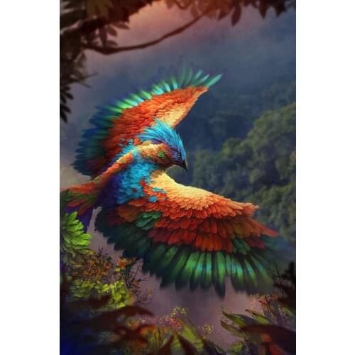 JMINE Div 5D Colorful Bird Full Diamond Painting cross stitch kits art High Quality Animal 3D paint by diamonds