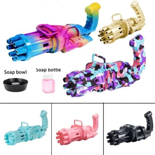 New Automatic Gatling Bubble Gun Toys Summer Soap Water Bubble Machine Electric Bubble Machine For Children Gift Toys