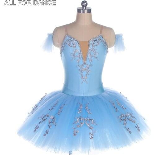 Sky Bleu Velvet Bodice Ballet Tutu for Girl & Women Pre-professional Ballet Tutu Bell-Shape Performance Ballet tutu BLL442