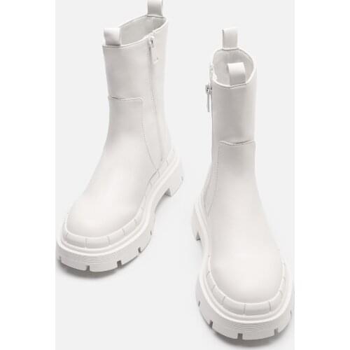 Autumn Women Ankle Boots Fashion Platform High Heel Winter White Motorcycle White Boots Woman Casual Footwear